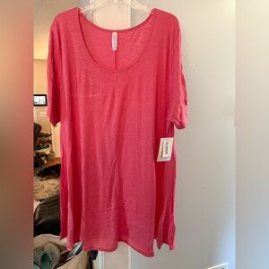 LuLaRoe Vibrant Pink Perfect T Top sz 3XL NWT